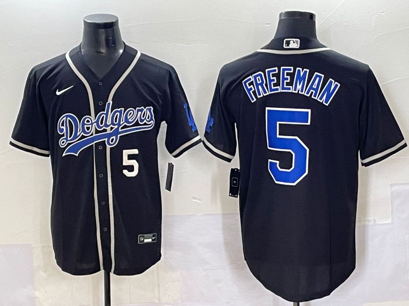Men 2025 Los Angeles Dodgers #5 Freeman Black Fashion Nike MLB Jersey style 7044